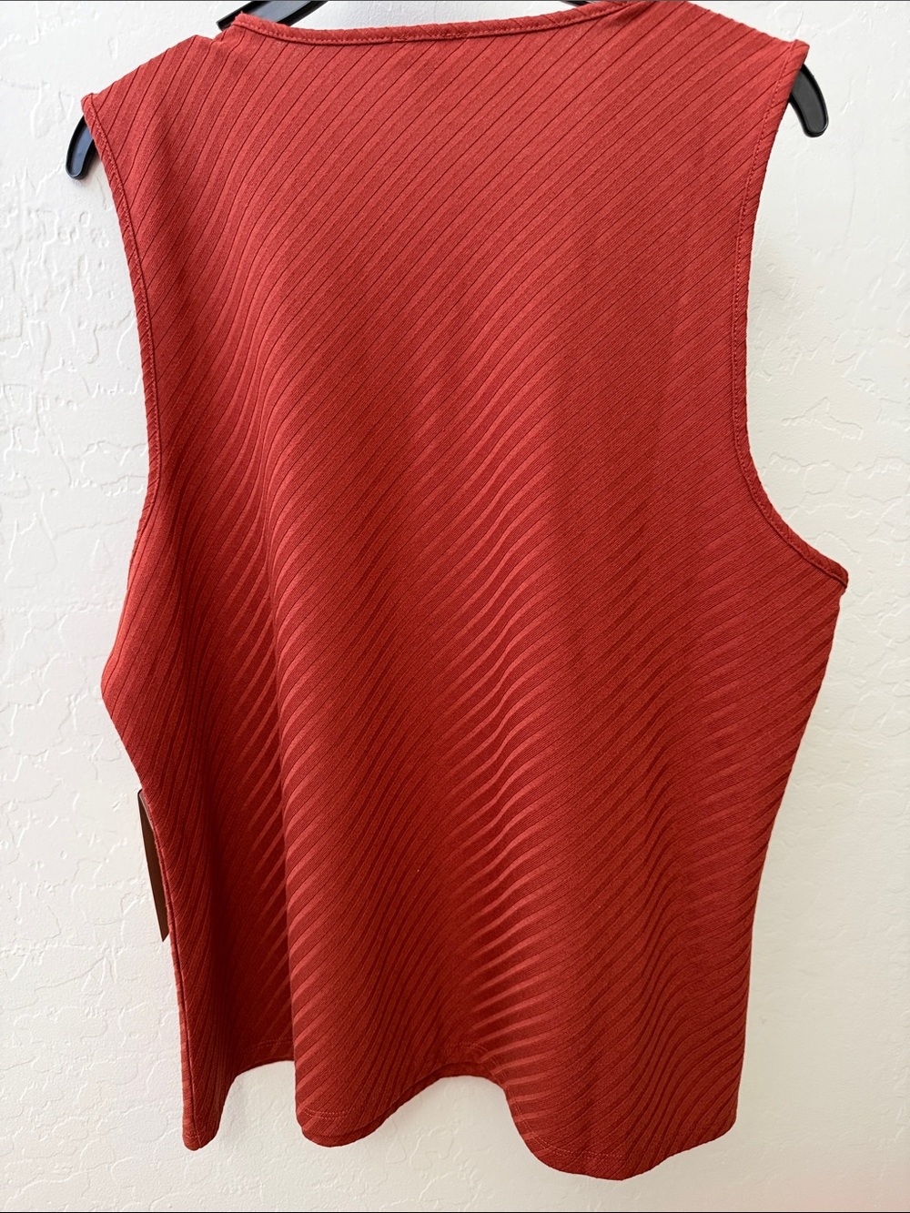 Halogen Ribbed Sleeveless Tank Top - Rust Red - Picture 4 of 4